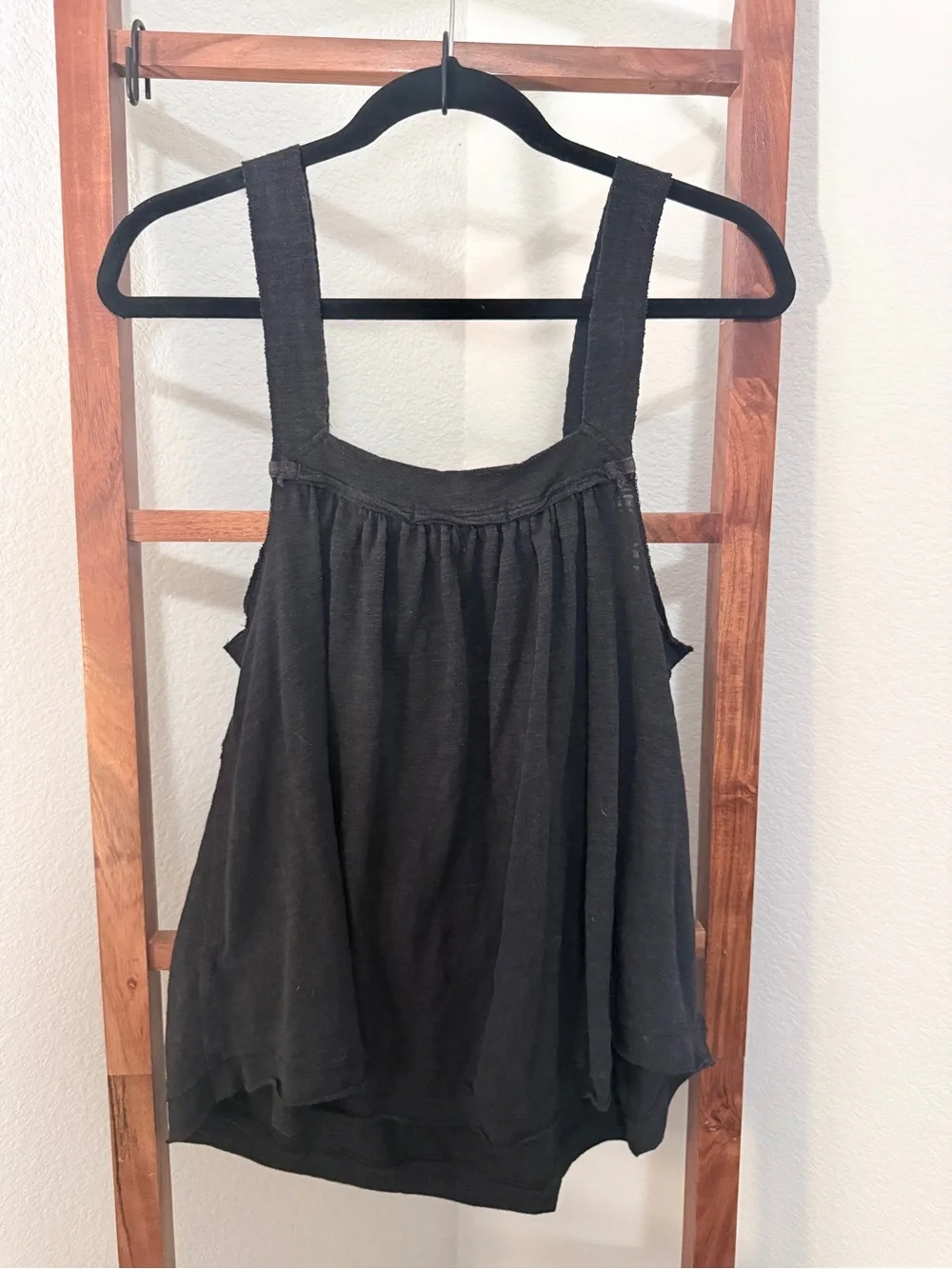 We The Free Black Gathered Tank Top with Wide Straps - Picture 3 of 5